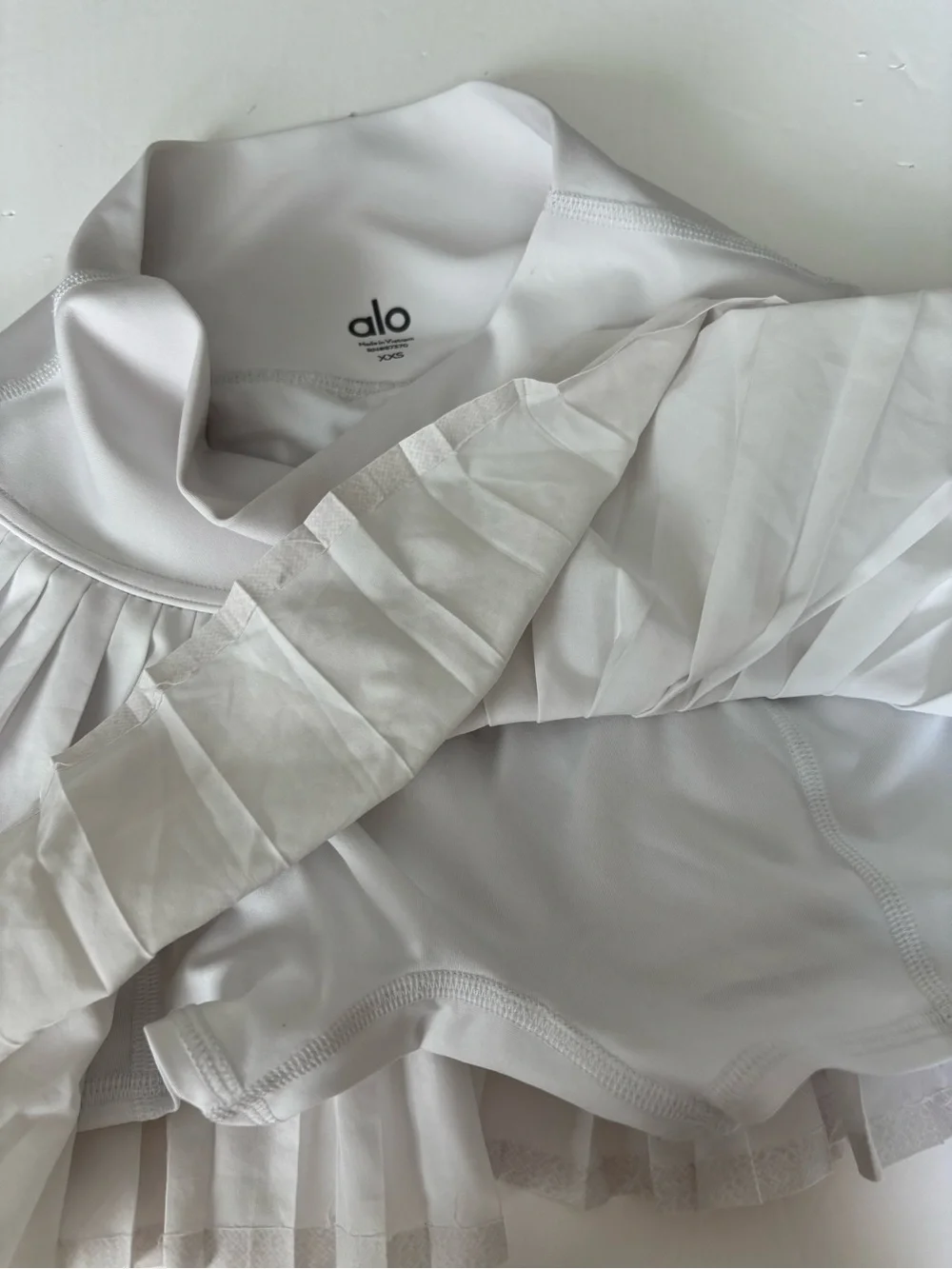 ALO Yoga White Pleated Mini Skirt